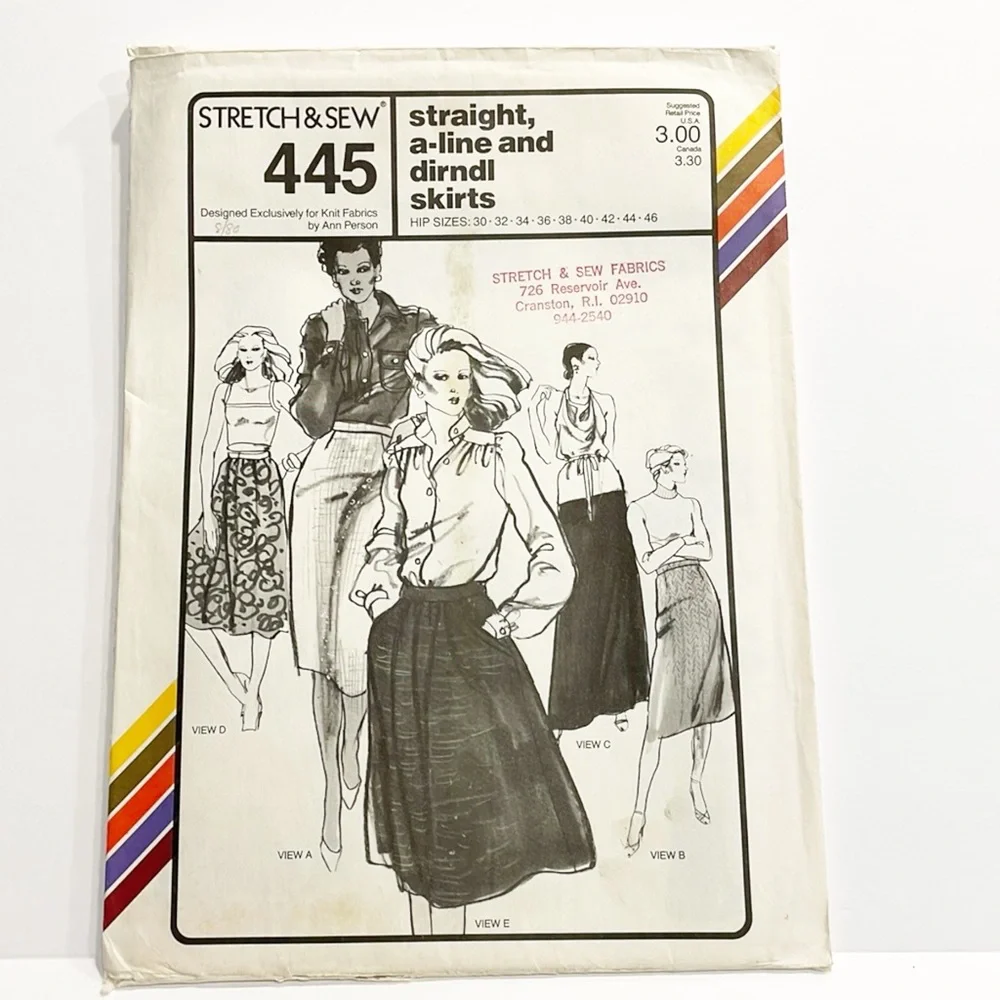 Vintage 1979 Sewing Pattern Stretch & Sew Ann‎ Person Women Skirts UNCUT
